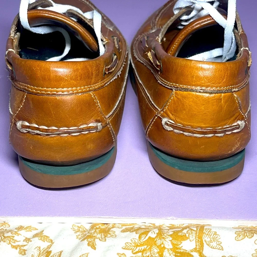 Currier & Branch Men 11 Loafers Aquatred Goodyear Soles Boat Leather Shoes Brown